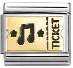 030284/61 Classic  steel , enamel, 18k gold Concert ticket