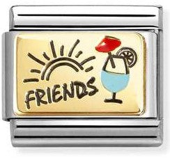 030289/08 Classic steel, enamel, 18k gold Friends, cocktails