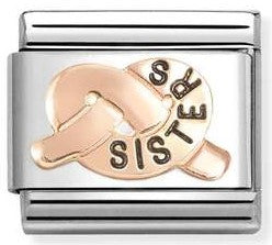 430202/38 Classic  steel, enamel , 9k rose gold SISTERS knot