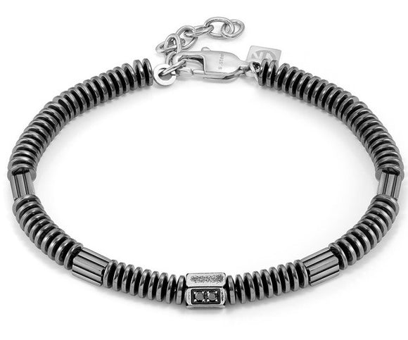 BEYOND bracelet ed. HYPER, steel,CZ WASHERS Black