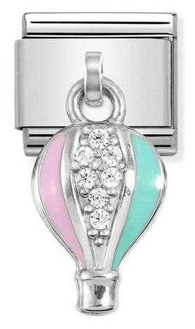 331815/13 Classic CHARMS steel, 925 silver, enamel, cz Hot air balloon