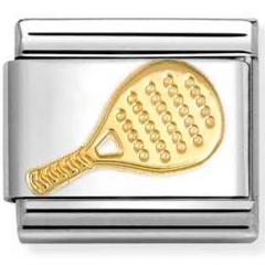 030106/26 Classic SPORTS in stainless steel with 18k gold Padel racket