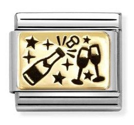 030166/61 Classic PLATES (IC)steel,18k gold Cheers champagne