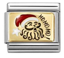 030289/10 Classic PLATES (IC),Steel, enamel,18k gold Santa Claus RED hat