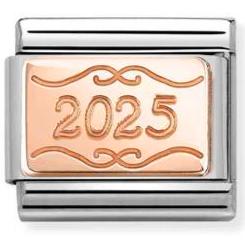 430101/55 Classic PLATES in stainless steel with 9k rose gold CUSTOM Plate 2025