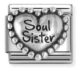 330101/82 Classic OXIDIZED SYMBOLS in st.steel and 925 sterling silver Heart with dots Soul Sister
