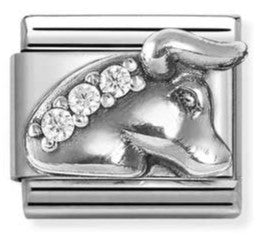330326/02 Classic ZODIACO RELIEF steel,CZ,925 sterling silver Taurus