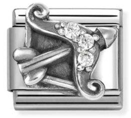 330326/09 Classic ZODIACO RELIEF steel, Cub. zirc and 925 sterling silver Sagittarius