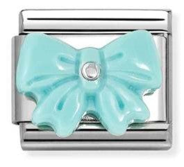 330509/19 Classic STONE SYMBOLS in steel and 925 sterling silver TURQUOISE RESIN bow