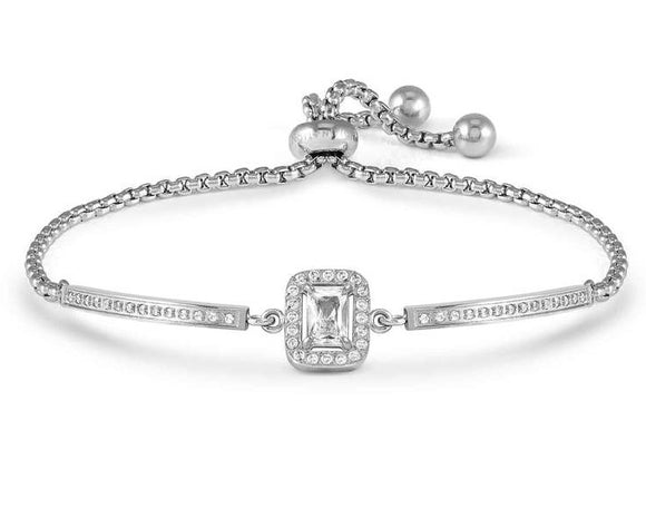 029800/037 ROYALDREAM bracelet,steel & CZ RECTANGLE