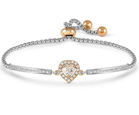 029801/031 ROYALDREAM bracelet, steel & CZ (ROSEGOLD) Heart