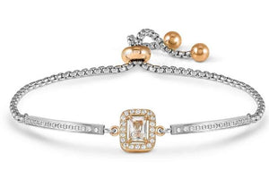 029801/037 ROYALDREAM bracelet, steel & CZ (ROSEGOLD) RECTANGLE