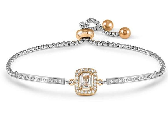 029801/037 ROYALDREAM bracelet, steel & CZ (ROSEGOLD) RECTANGLE