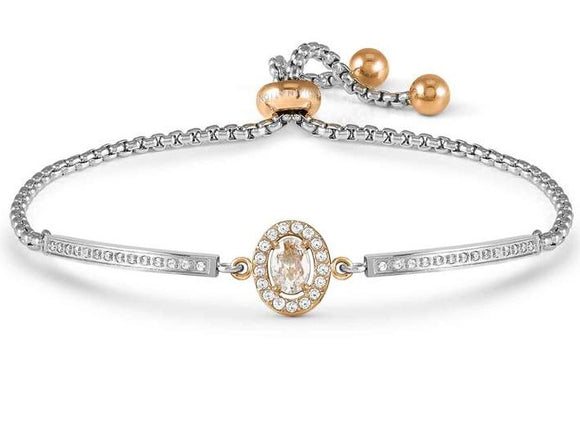 029801/038 ROYALDREAM bracelet, steel & CZ (ROSEGOLD) OVAL