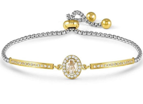 029802/038 ROYALDREAM bracelet, steel & CZ (RICH GOLD) OVAL