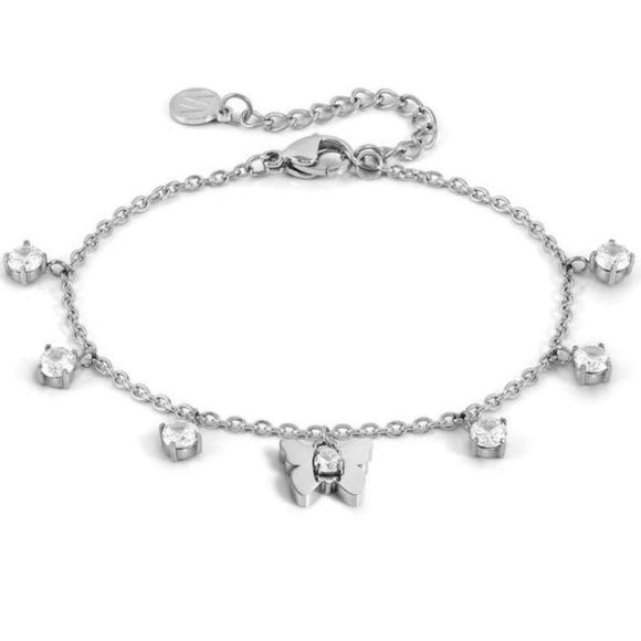 MYSOPHIE bracelet, steel & CZ butterfly