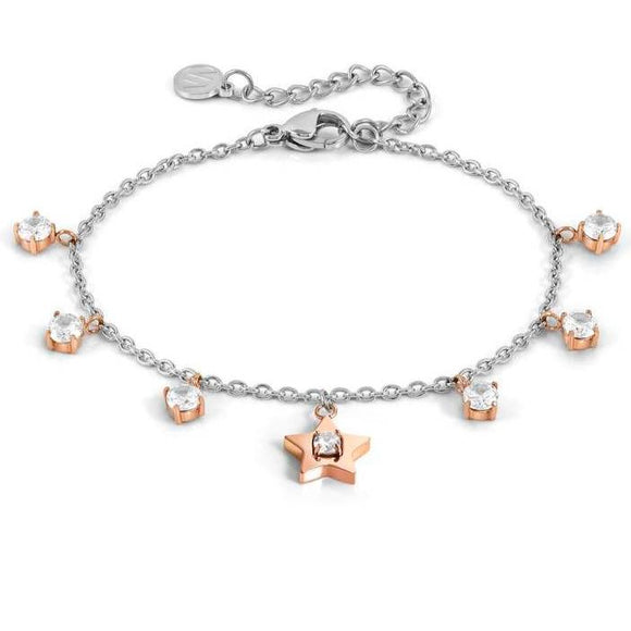 MYSOPHIE bracelets in steel with fin. BITON and cubic zirconia Star
