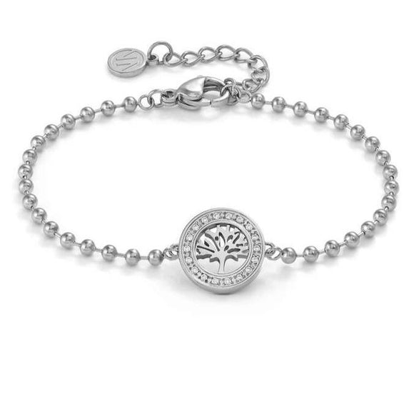 SOFFIO D'AMORE bracelets in steel and cubic zirconia Tree life