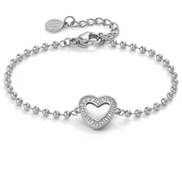SOFFIO D'AMORE bracelets in steel and cubic zirconia Heart