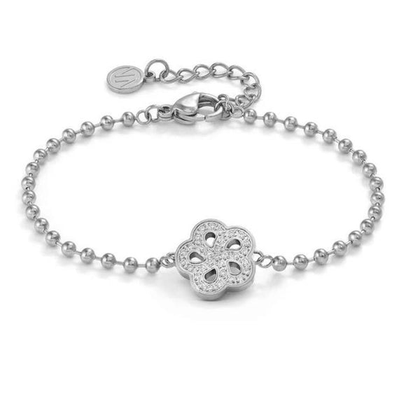SOFFIO D'AMORE bracelets in steel and cubic zirconia Flower