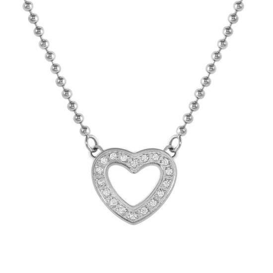 SOFFIO D'AMORE necklace in steel and cubic zirconia Heart