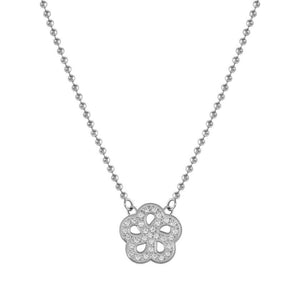 SOFFIO D'AMORE necklace in steel and cubic zirconia Flower