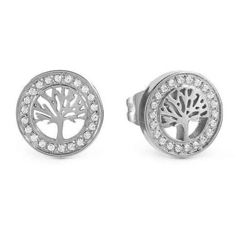 SOFFIO D'AMORE earrings in steel and cubic zirconia Tree life