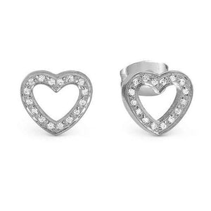 SOFFIO D'AMORE earrings in steel and cubic zirconia Heart