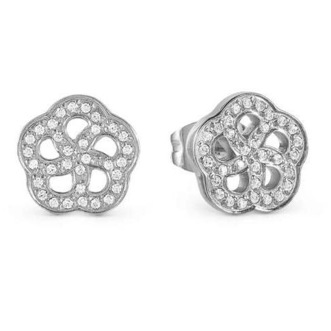 SOFFIO D'AMORE earrings in steel and cubic zirconia Flower