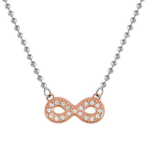 SOFFIO D'AMORE necklace in steel with fin. BITONE and cubic zirconia Infinite