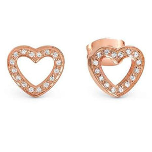 SOFFIO D'AMORE earrings in steel with fin. ROSE GOLD and cubic zirconia Heart
