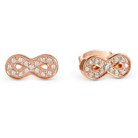 SOFFIO D'AMORE earrings in steel with fin. ROSE GOLD and cubic zirconia Infinite