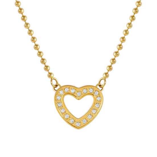 SOFFIO D'AMORE necklace in steel with fin. YELLOW GOLD and cubic zirconia Heart