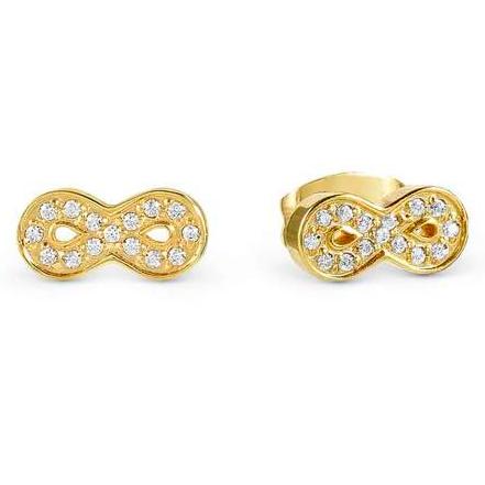SOFFIO D'AMORE earrings in steel with fin. YELLOW GOLD and cubic zirconia Infinite