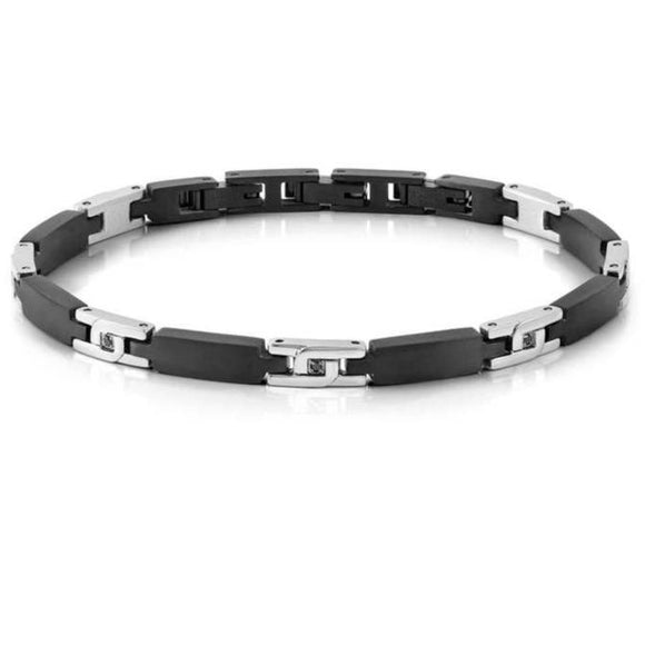 STRONG bracelet ed. DIAMOND, steel (SATIN BLACK) and 7 diamonds BLACK
