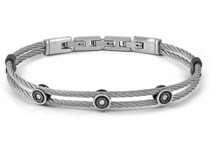 #SEALOVER cable bracelet in steel and cubic zirconia WHITE 135002/001