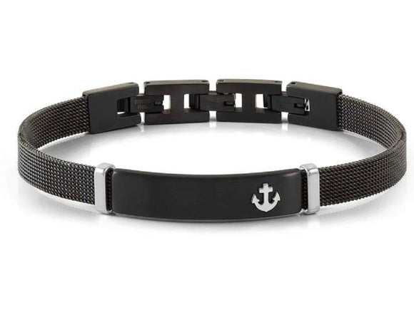 #SEALOVER steel link bracelet with fin. BLACK PVD/STEEL Anchor 135004/002