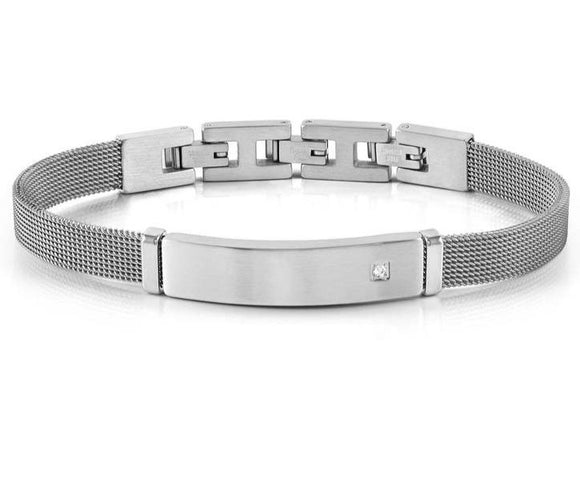 #SEALOVER link bracelet in steel and cubic zirconia WHITE 135007/001