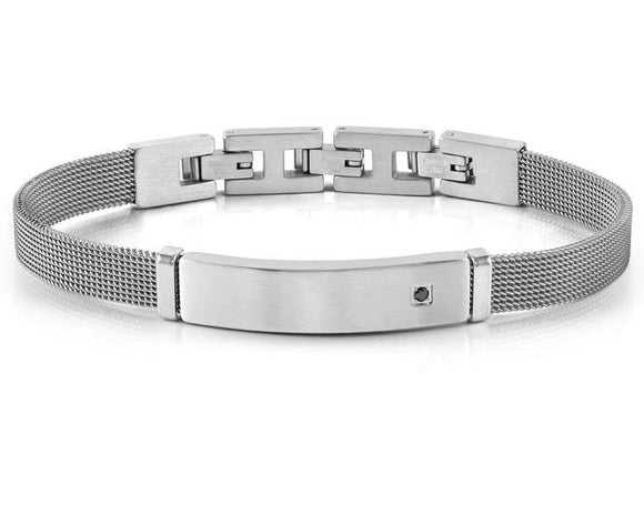 #SEALOVER link bracelet in steel and cubic zirconia BLACK 135007/007
