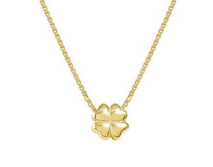 ARMONICA necklace in 925 sterling silver and cubic zirconia Four Leaf Clover Gold