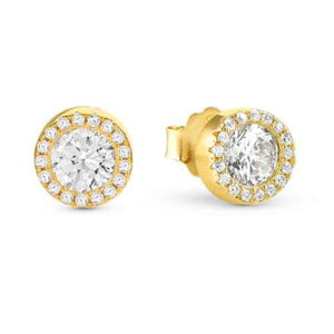 SEIDIVINA earrings in 925 sterling silver and cubic zirconia Yellow Gold