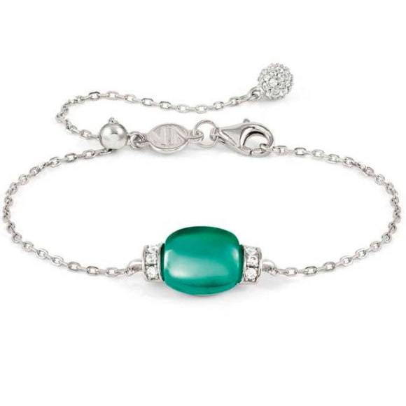 MYRADIANCE bracelet in 925 sterling silver, cz and synthetic stones PARAIBA TOURMALINE GREEN