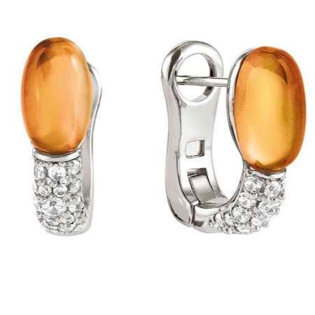 MYRADIANCE earrings in 925 sterling silver, cz and synthetic stones AMBER YELLOW