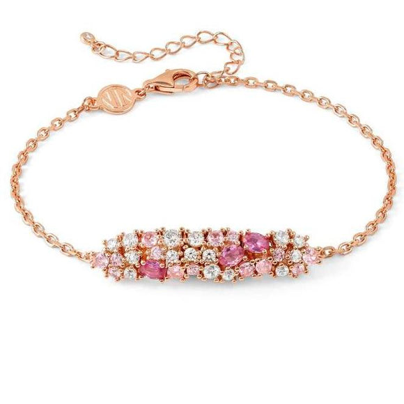 MOSAICA bracelet in 925 sterling silver (PLATE) and colored cubic zirconia Rose Gold