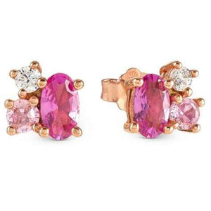 MOSAICA earrings in 925 sterling silver and colored cubic zirconia Rose Gold
