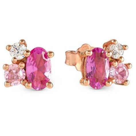 MOSAICA earrings in 925 sterling silver and colored cubic zirconia Rose Gold
