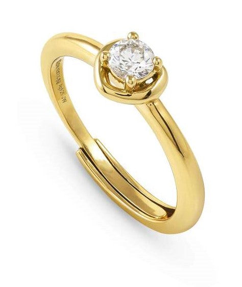 COSMICLOVE ring in 925 sterling silver and cubic zirconia Heart Gold