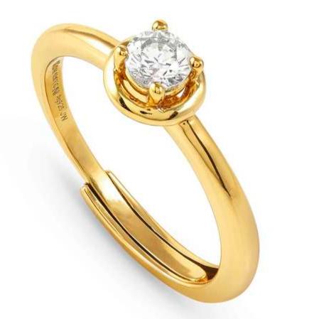 COSMICLOVE ring in 925 sterling silver and cubic zirconia Yellow Gold Circle
