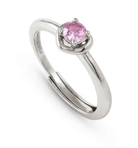 COSMICLOVE ring in 925 sterling silver HEART and colored cubic zirconia PINK