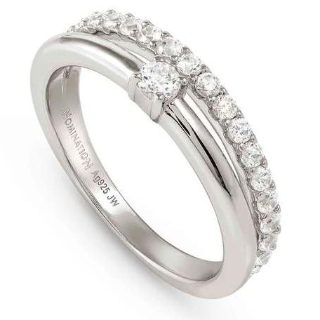 COSMICLOVE ring in 925 sterling silver (RICH) and cubic zirconia WHITE Size 13